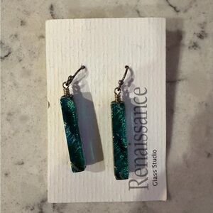 Renaissance Glass Studio Green Earrings